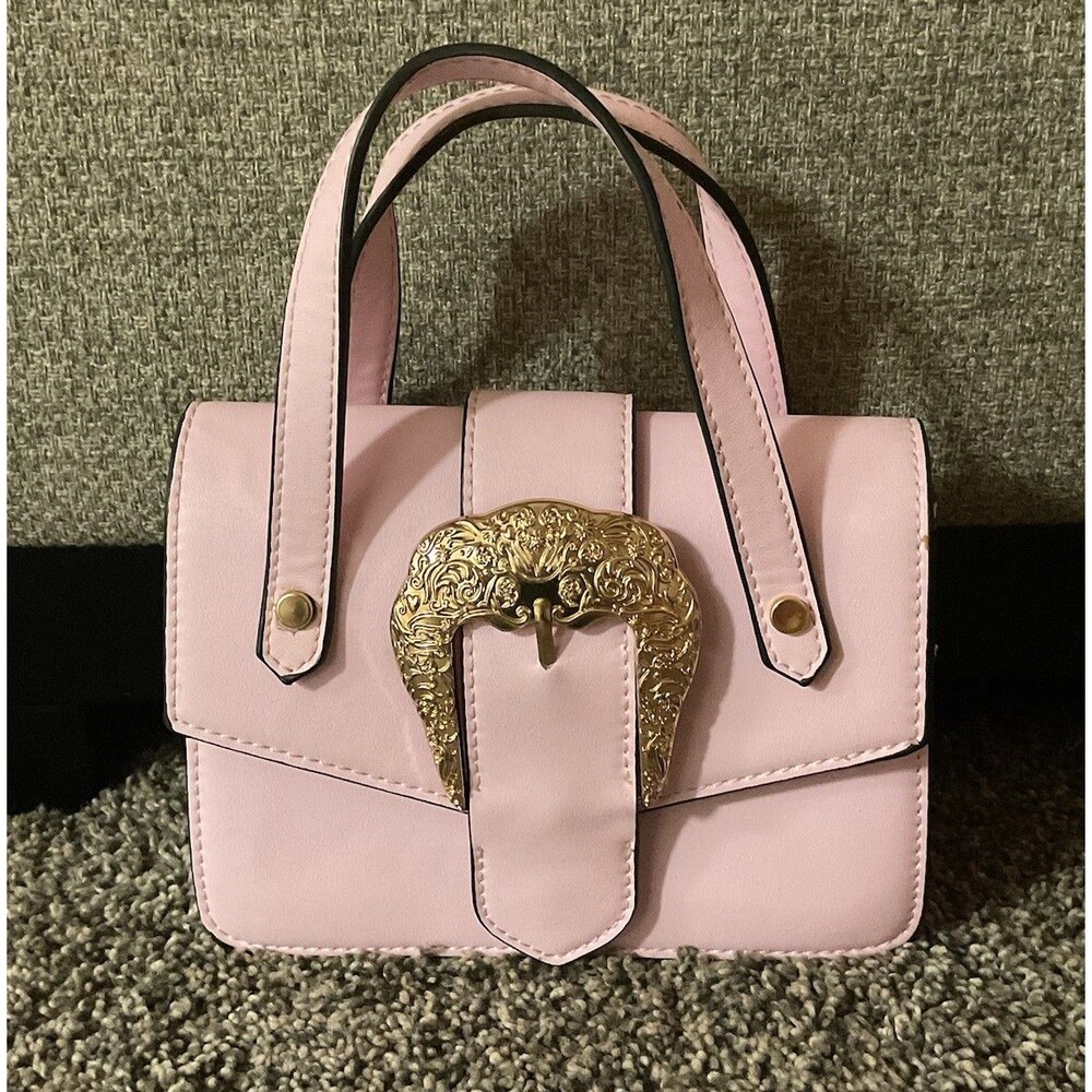 Chic Pink Mini Bag with Gold Accent